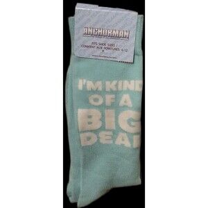 Paramount Socks Anchorman “ I’m Kind Of A Big Deal”  Shoe Size 6-12 Light Blue